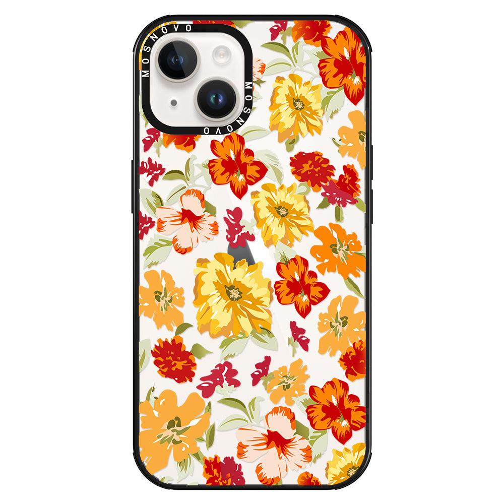 70s Boho Yellow Flower Phone Case - iPhone 14 Case - MOSNOVO