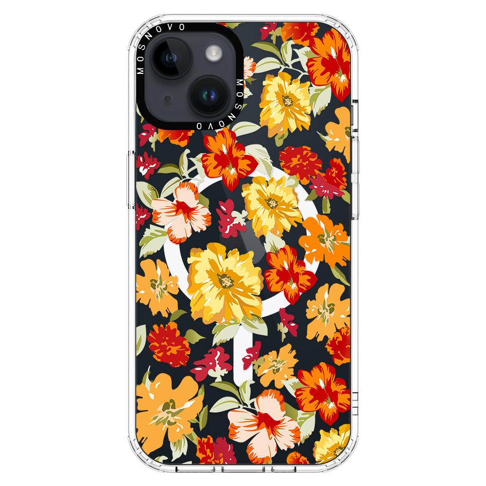 70s Boho Yellow Flower Phone Case - iPhone 14 Case - MOSNOVO