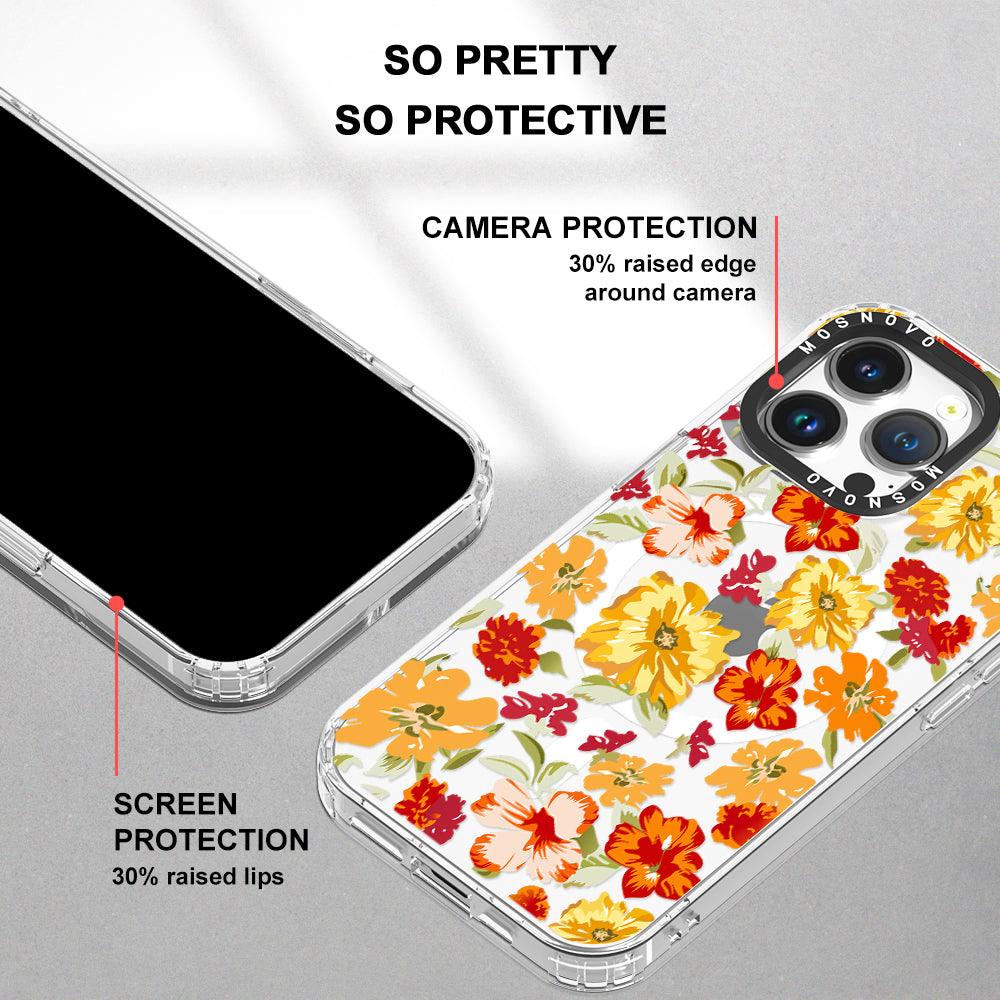 70s Boho Yellow Flower Phone Case - iPhone 14 Pro Max Case - MOSNOVO
