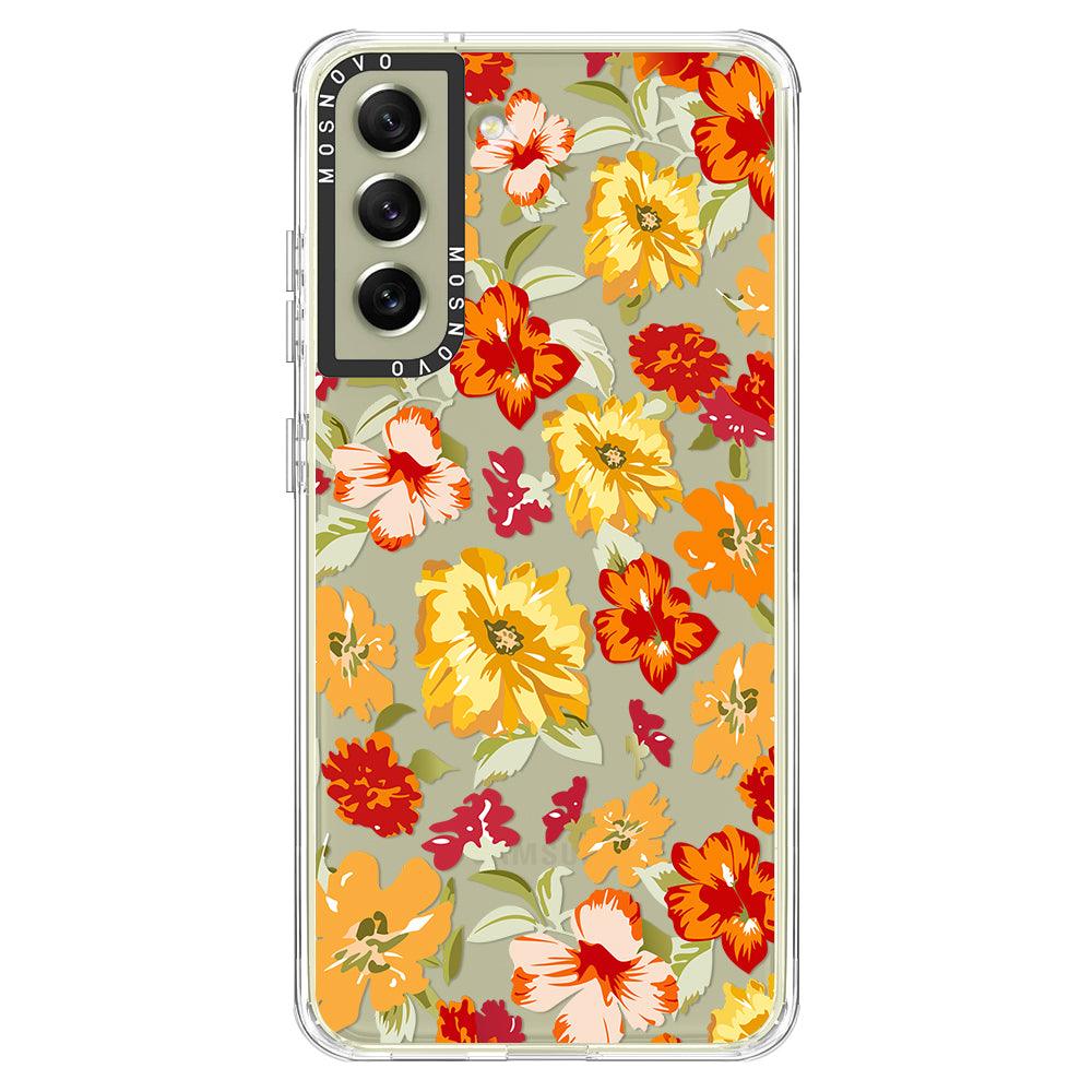 70s Boho Yellow Flower Phone Case - Samsung Galaxy S21 FE Case - MOSNOVO