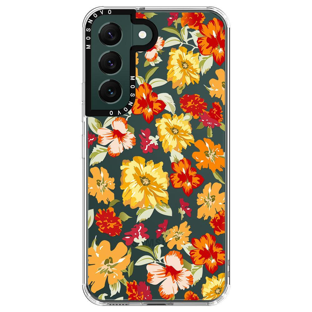 70s Boho Yellow Flower Phone Case - Samsung Galaxy S22 Case - MOSNOVO