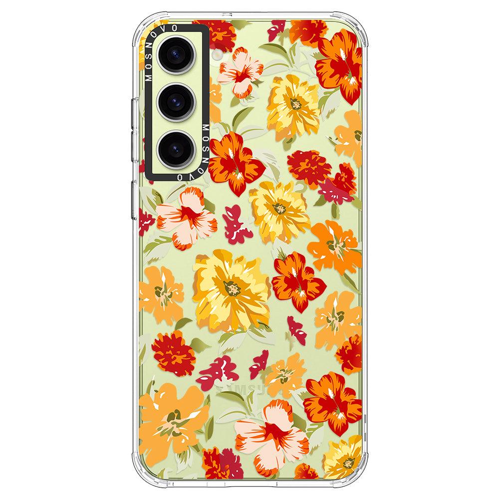 70s Boho Yellow Flower Phone Case - Samsung Galaxy S23 Plus Case - MOSNOVO