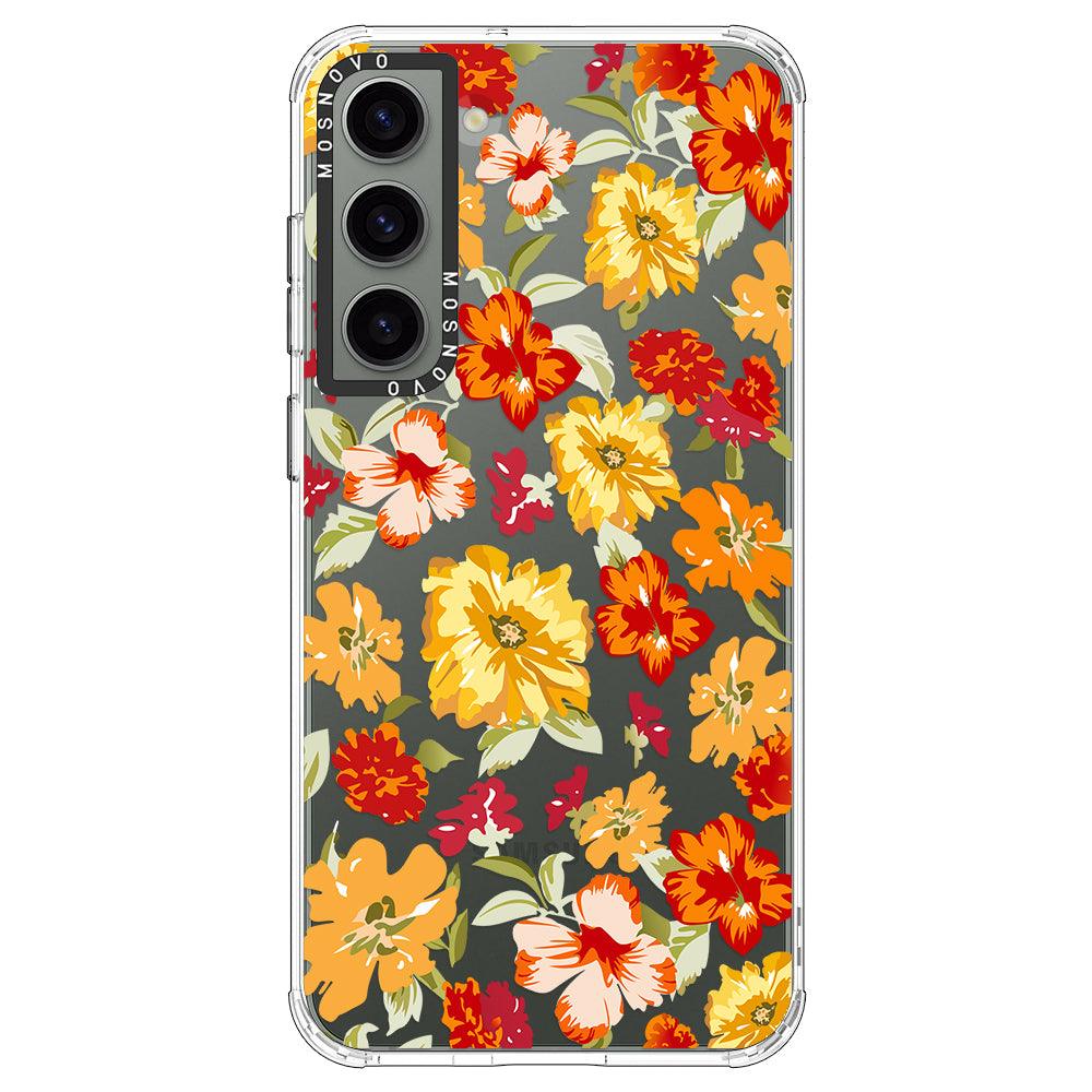70s Boho Yellow Flower Phone Case - Samsung Galaxy S23 Plus Case - MOSNOVO
