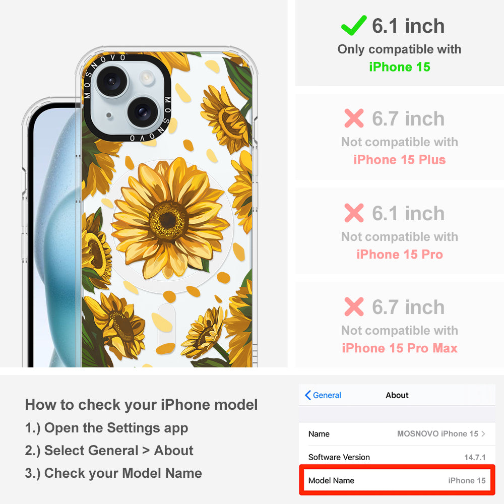Sunflower Garden Phone Case - iPhone 15 Case - MOSNOVO