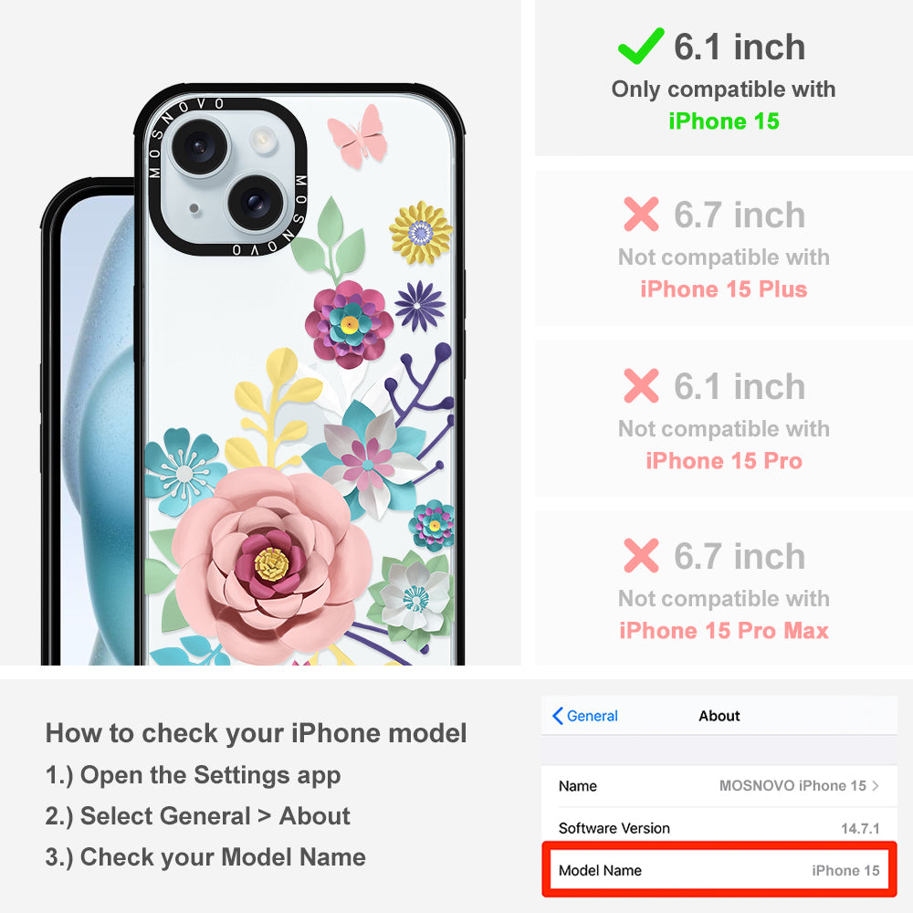 3D Floral Phone Case - iPhone 15 Case - MOSNOVO