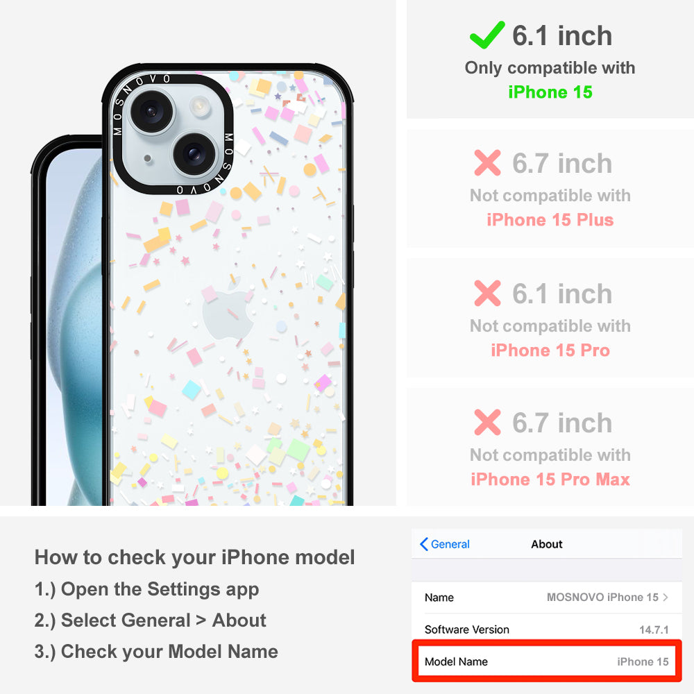 Confetti Phone Case - iPhone 15 Case - MOSNOVO