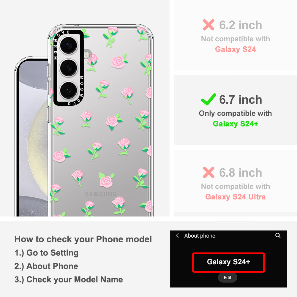 Little Pink Rose Phone Case - Samsung Galaxy S24 Plus Case - MOSNOVO
