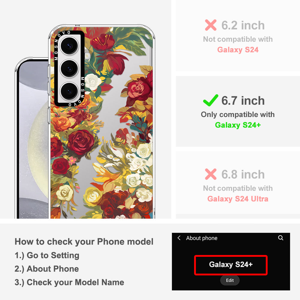 Vintage Flower Garden Phone Case - Samsung Galaxy S24 Plus Case - MOSNOVO