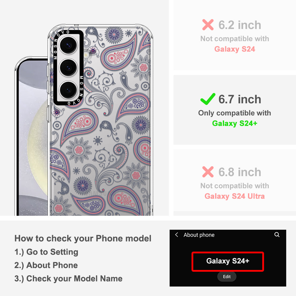 Paisley Phone Case - Samsung Galaxy S24 Plus Case - MOSNOVO