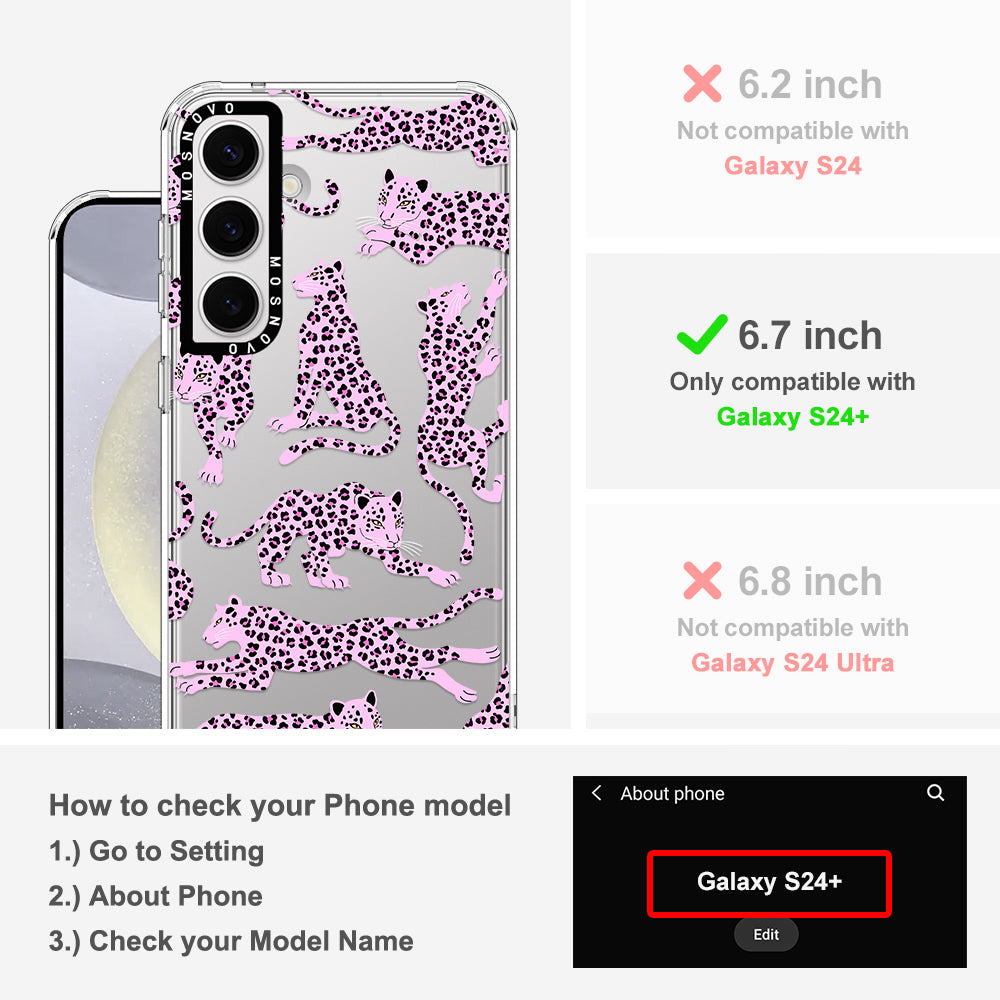 Pink Leopard Phone Case - Samsung Galaxy S24 Plus Case