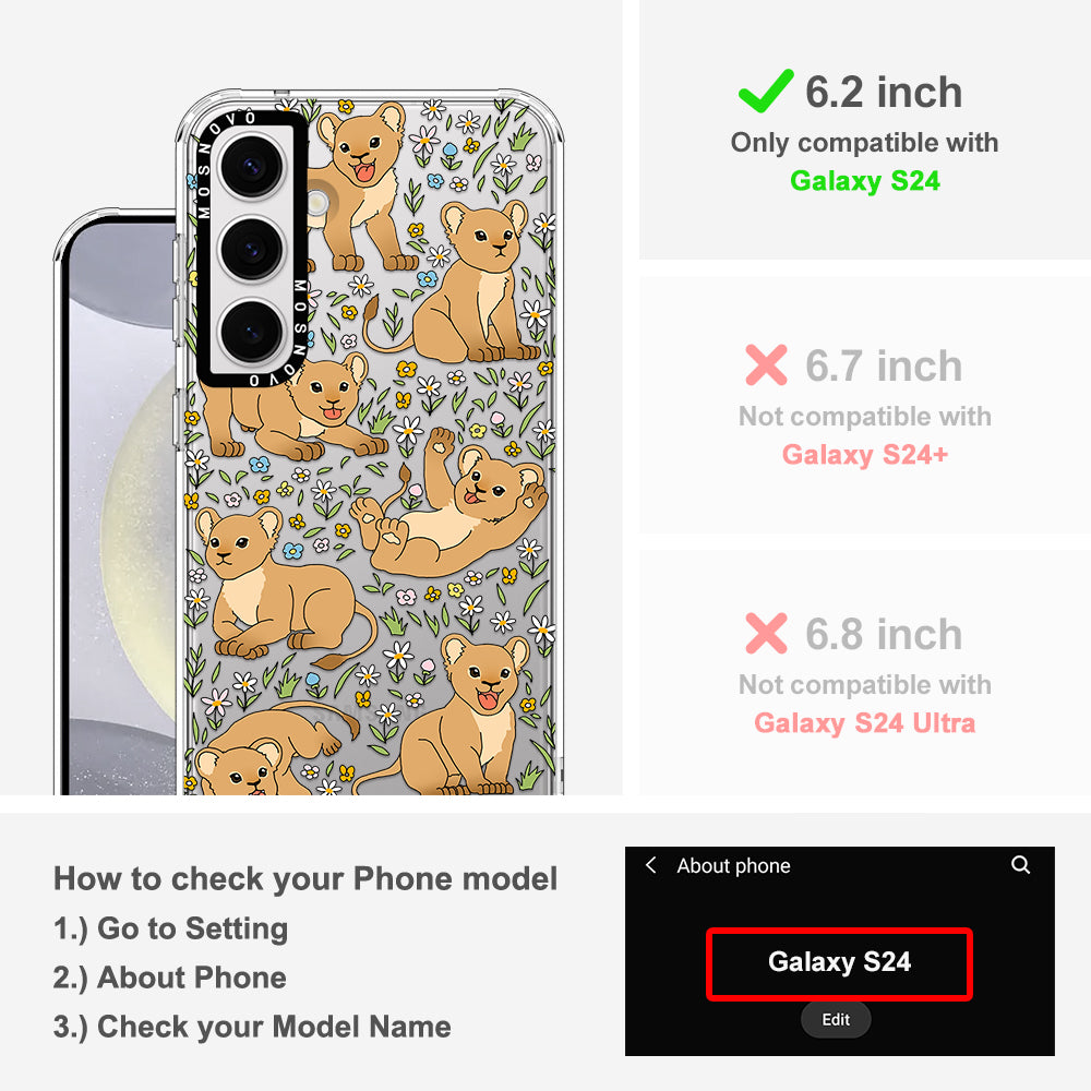 Cute Lions Phone Case - Samsung Galaxy S24 Case - MOSNOVO