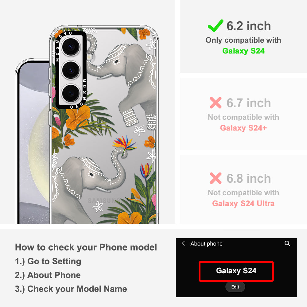 Tribal Elephant Phone Case - Samsung Galaxy S24 Case - MOSNOVO