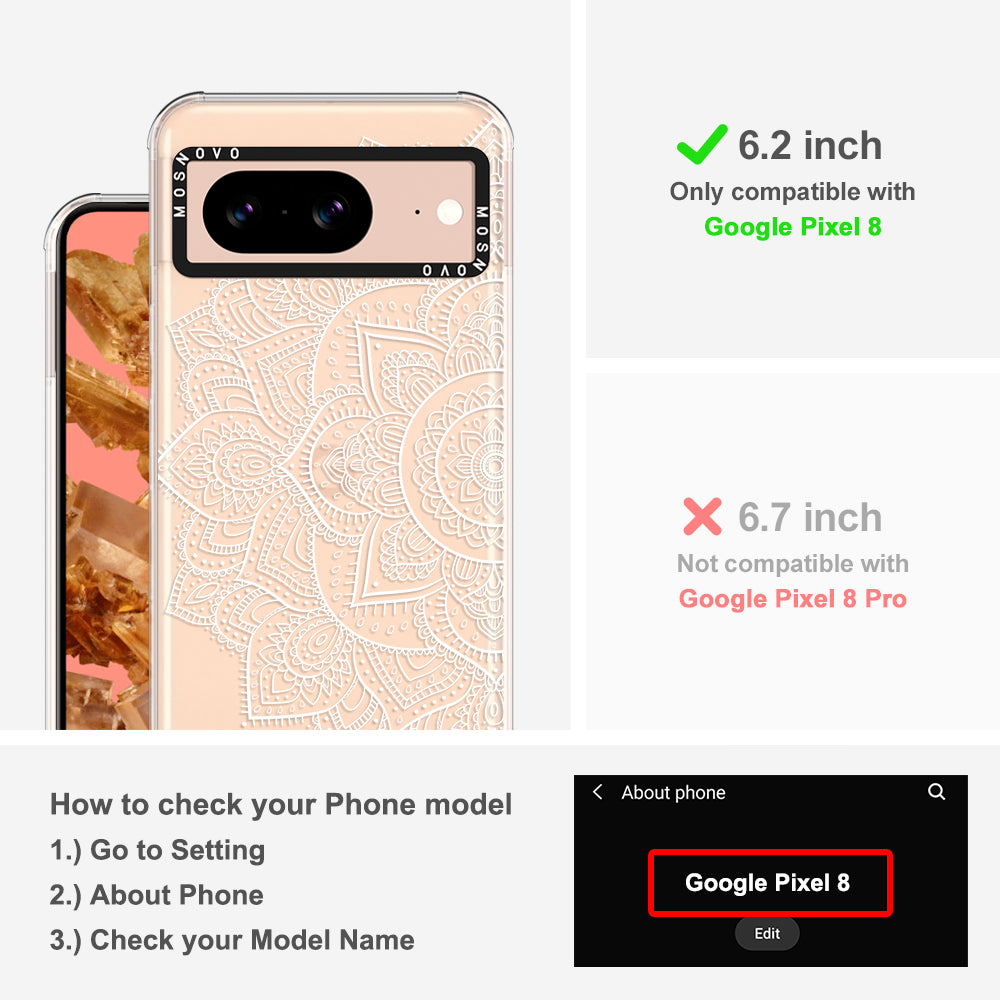Half Mandala Phone Case - Google Pixel 8 Case - MOSNOVO