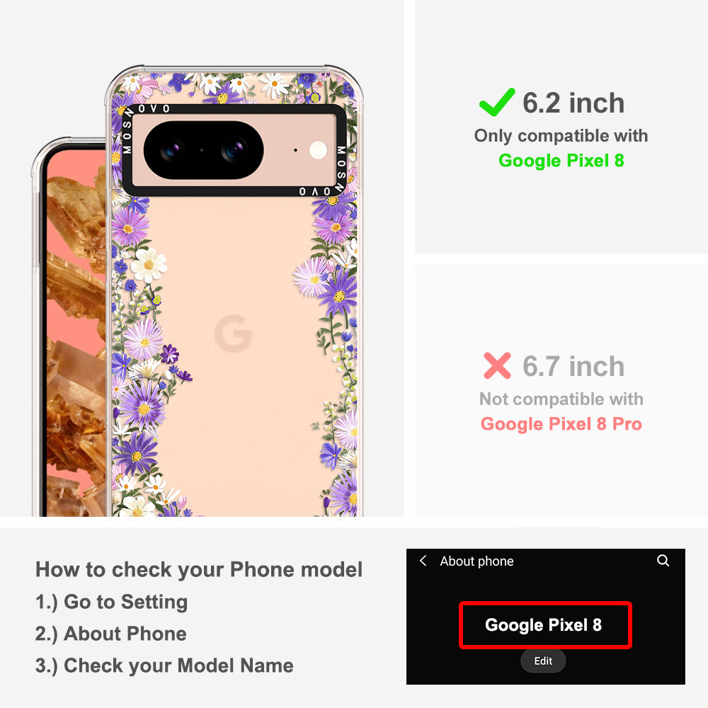 Purple Daisy Garden Phone Case - Google Pixel 8 Case - MOSNOVO