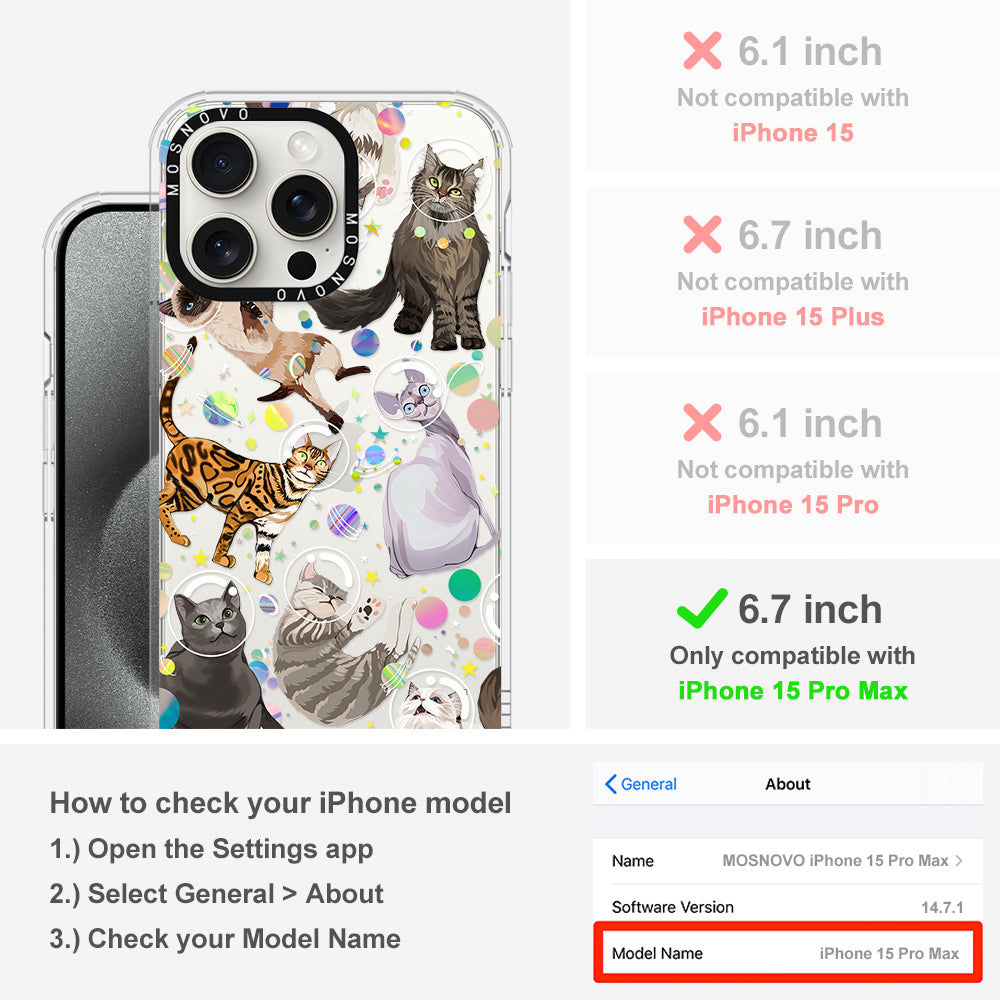 Space Cat Phone Case - iPhone 15 Pro Max Case - MOSNOVO