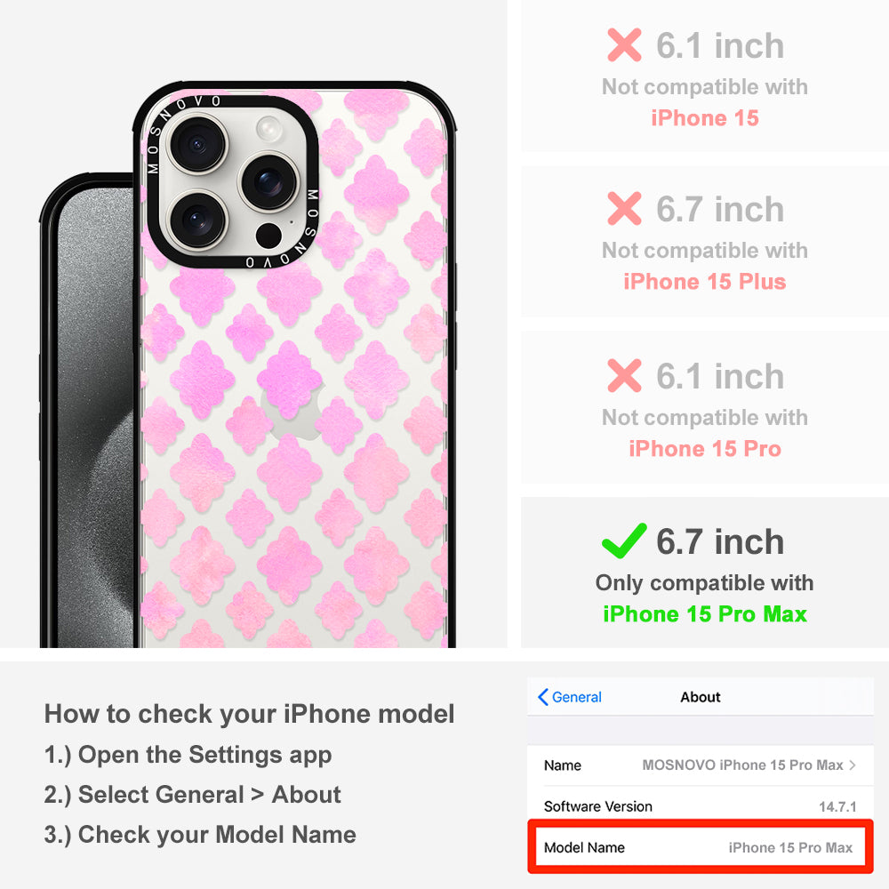 Pink Flower Diamond Phone Case - iPhone 15 Pro Max Case - MOSNOVO