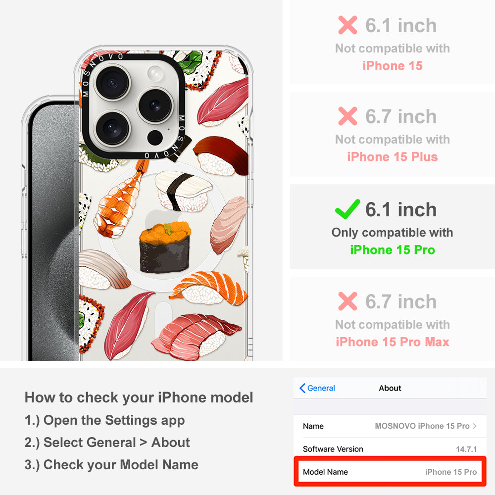 Mixed Sushi Phone Case - iPhone 15 Pro Case - MOSNOVO