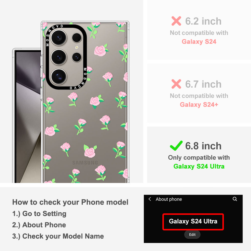 Little Pink Rose Phone Case - Samsung Galaxy S24 Ultra Case - MOSNOVO