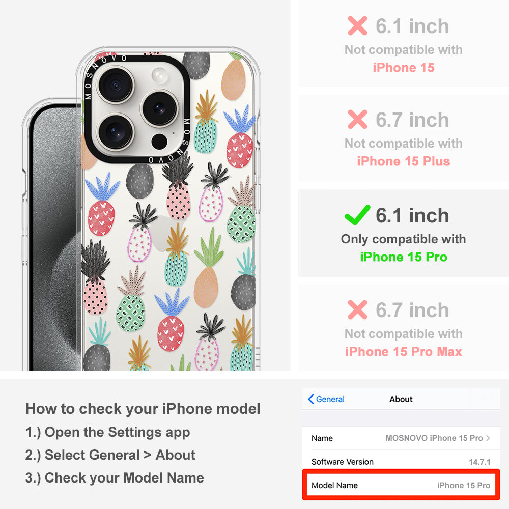 Cute Pineapple Phone Case - iPhone 15 Pro Case - MOSNOVO