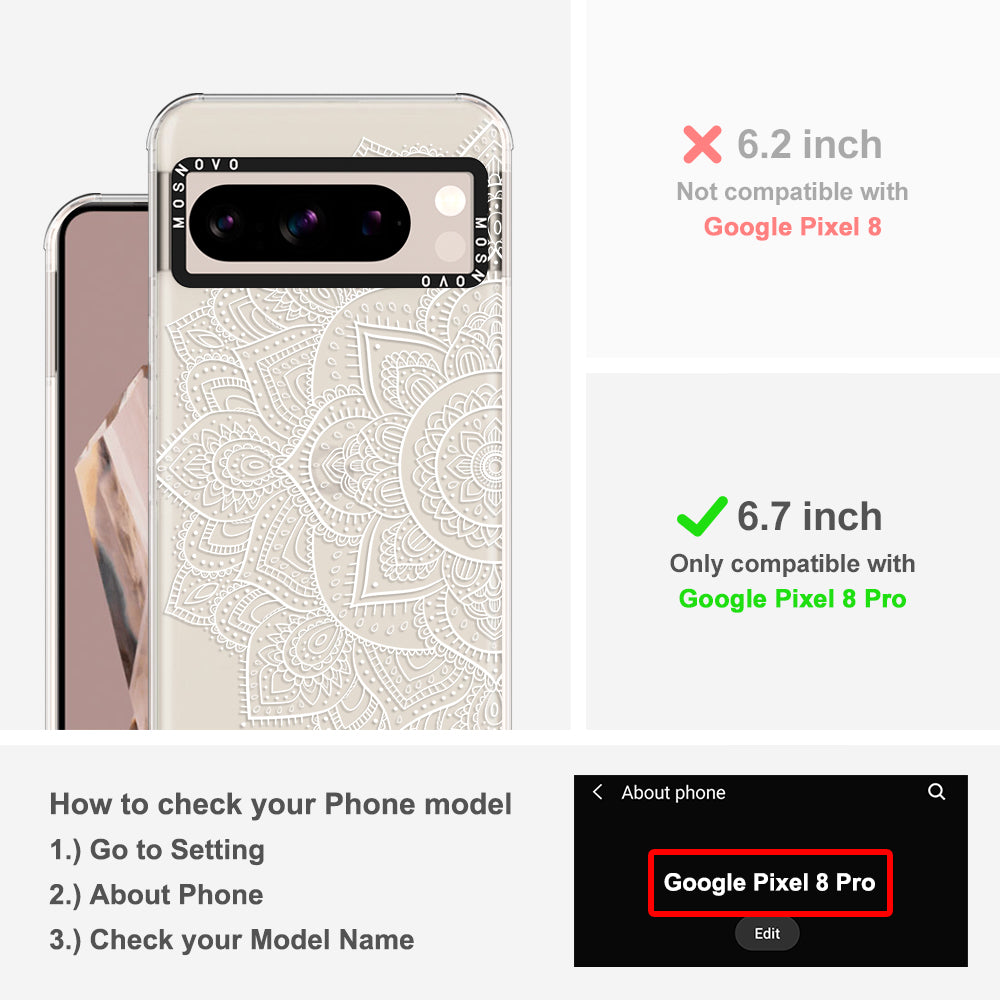 Half Mandala Phone Case - Google Pixel 8 Pro Case - MOSNOVO