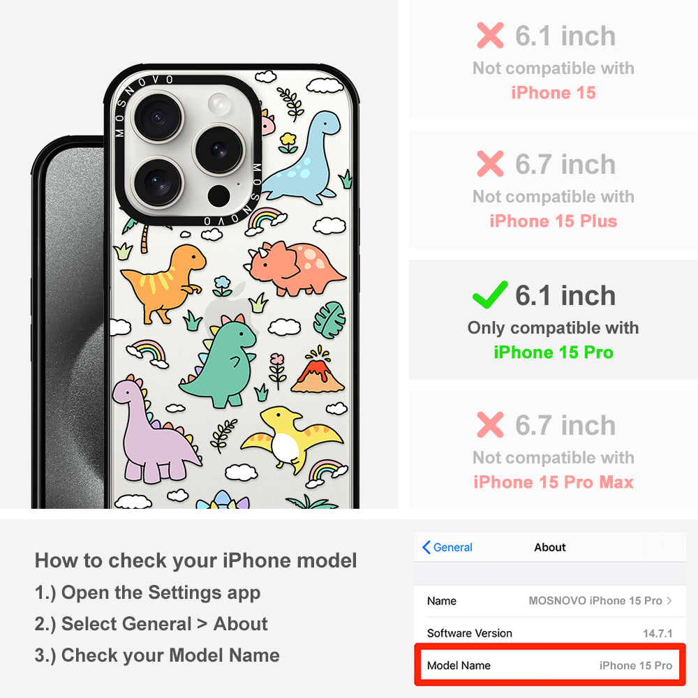 Cute Dinosaur World Phone Case - iPhone 15 Pro Case - MOSNOVO