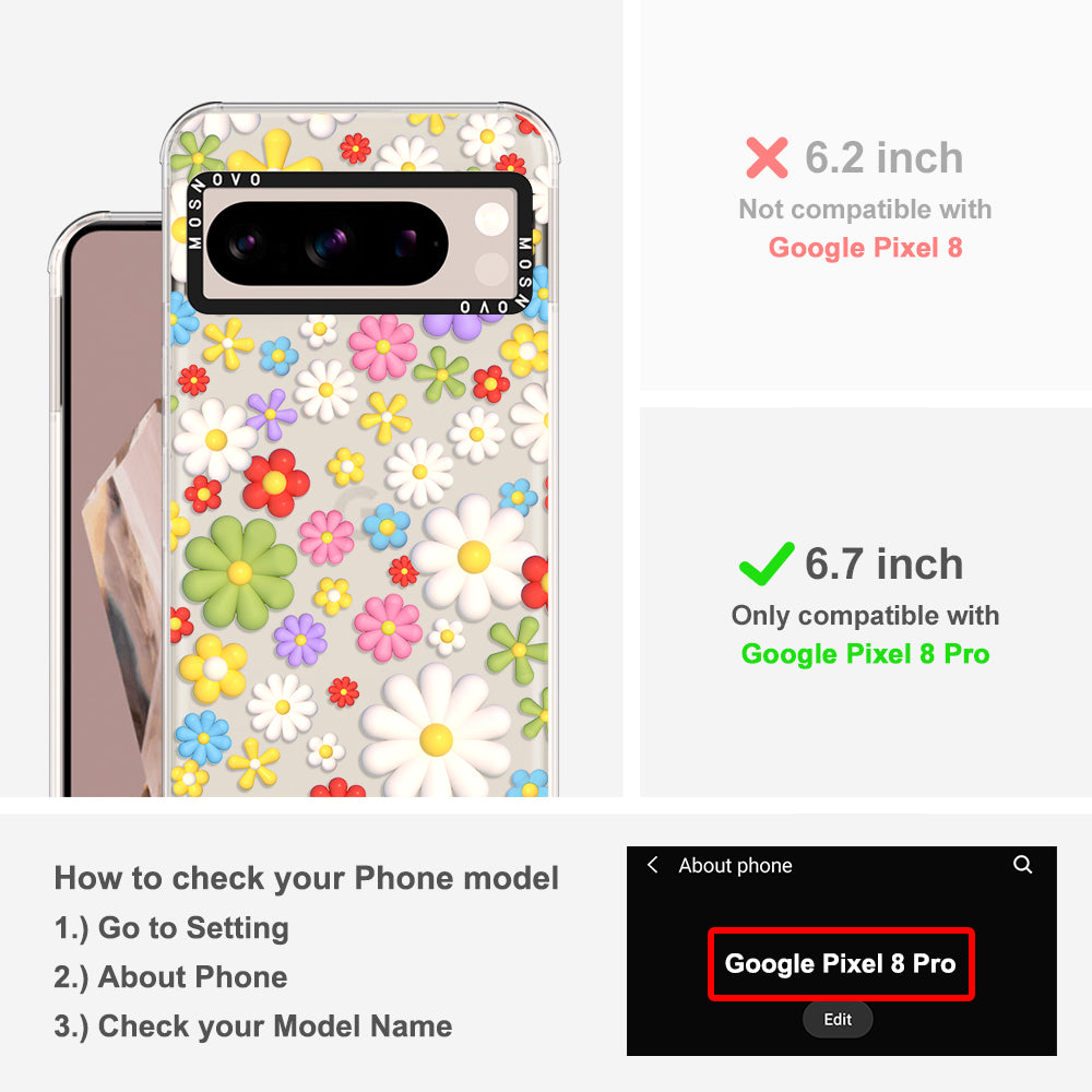 3D Flowers Phone Case - Google Pixel 8 Pro Case - MOSNOVO