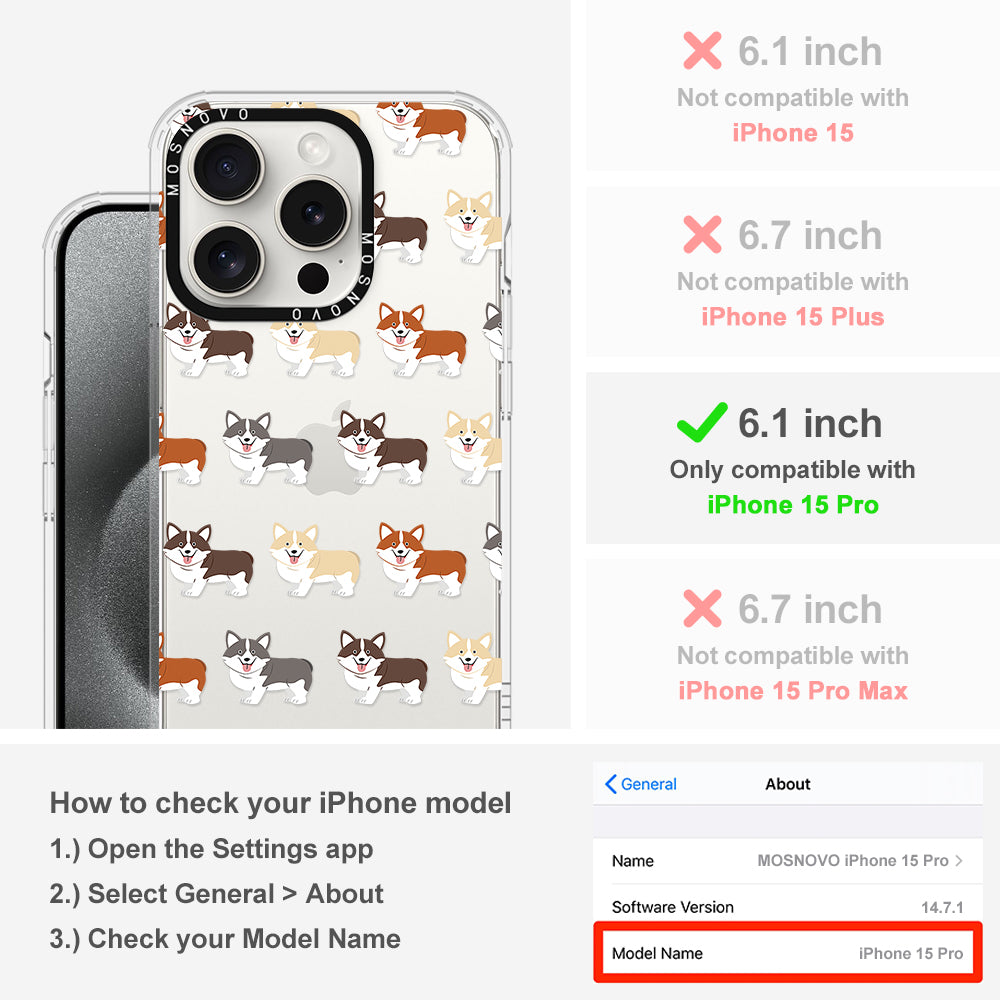 Cute Corgi Phone Case - iPhone 15 Pro Case - MOSNOVO