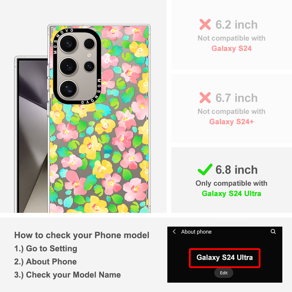 Watercolor Flower Phone Case - Samsung Galaxy S24 Ultra Case - MOSNOVO