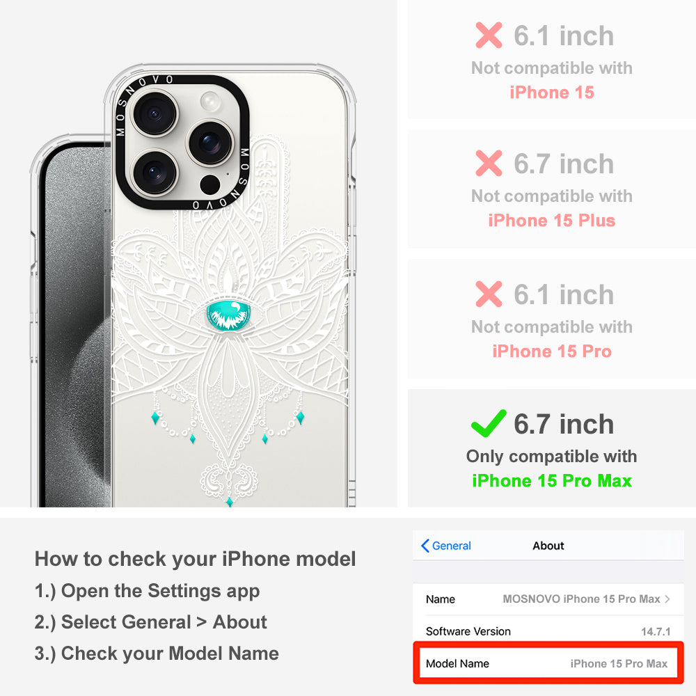 Hamsa Hand Phone Case - iPhone 15 Pro Max Case - MOSNOVO