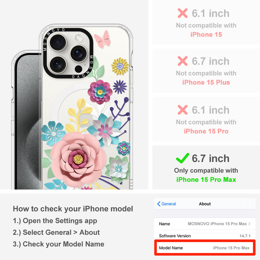 3D Floral Phone Case - iPhone 15 Pro Max Case - MOSNOVO