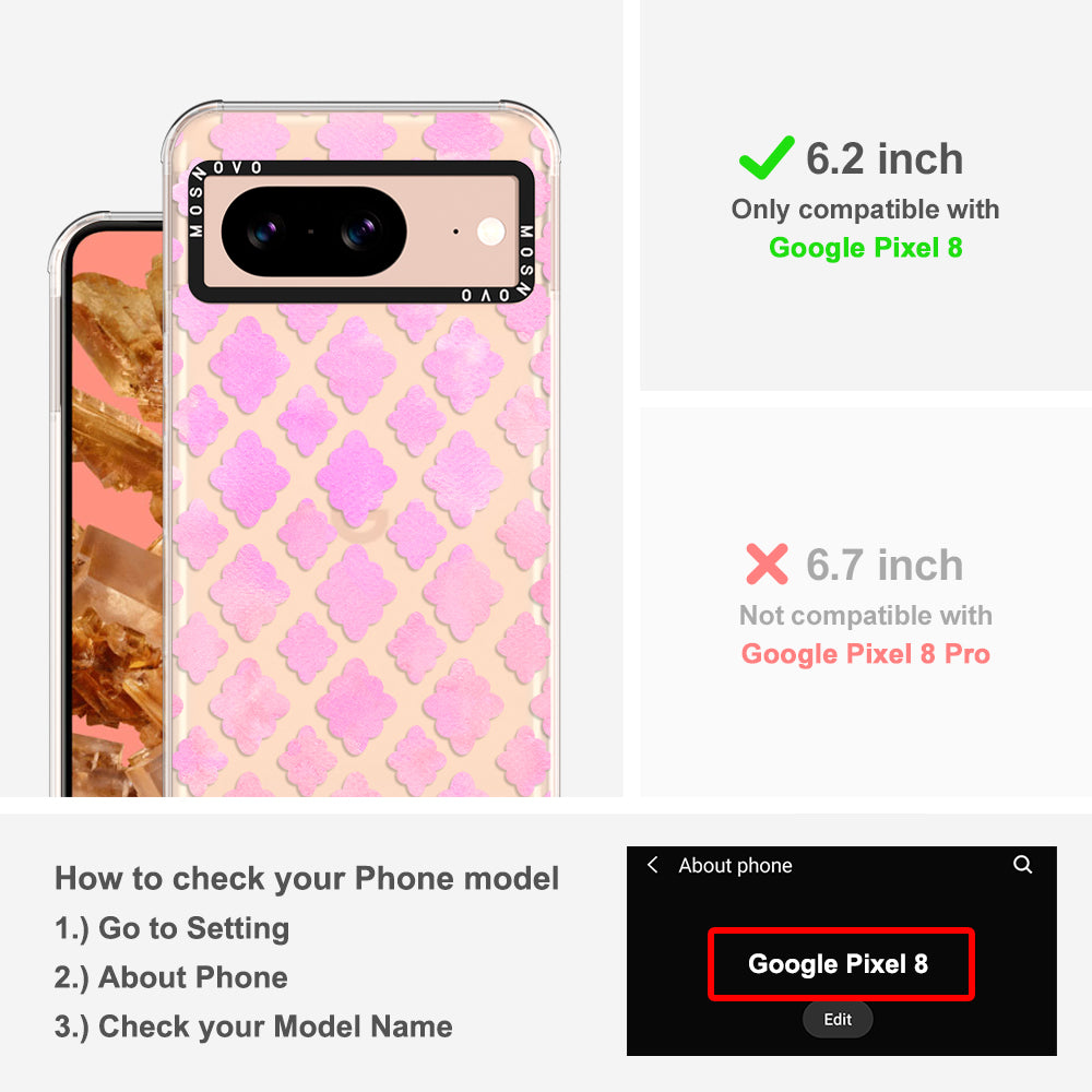 Pink Flower Diamond Phone Case - Google Pixel 8 Case - MOSNOVO