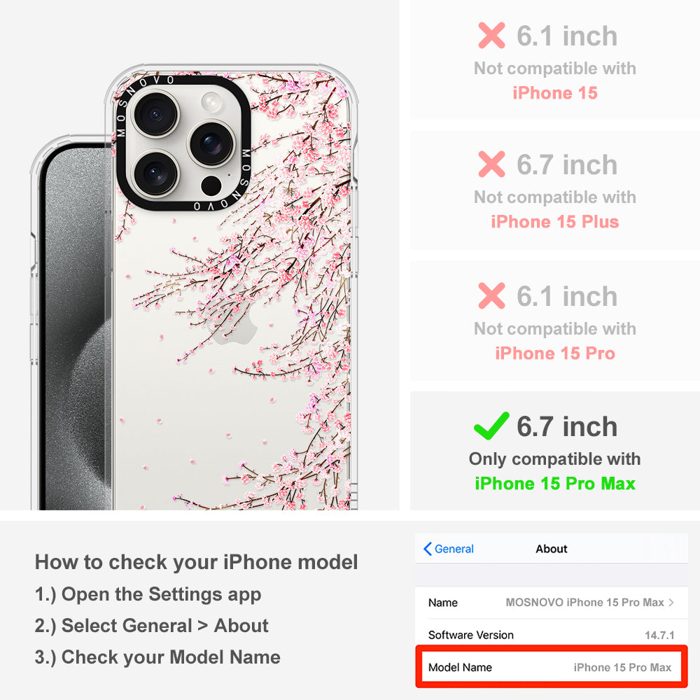 Cherry Blossom Phone Case - iPhone 15 Pro Max Case - MOSNOVO