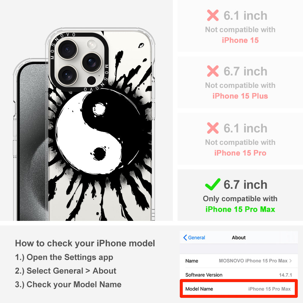 Ying Yang Phone Case - iPhone 15 Pro Max Case - MOSNOVO