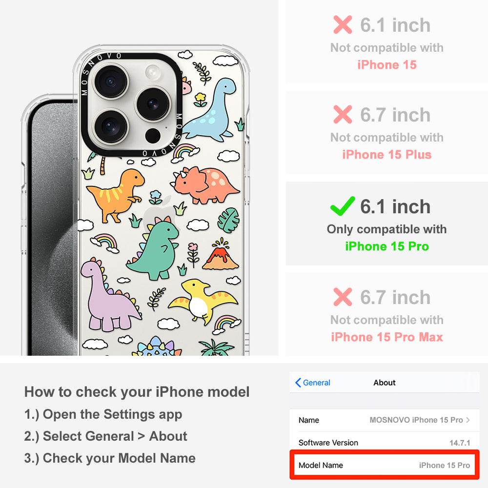 Cute Dinosaur World Phone Case - iPhone 15 Pro Case - MOSNOVO