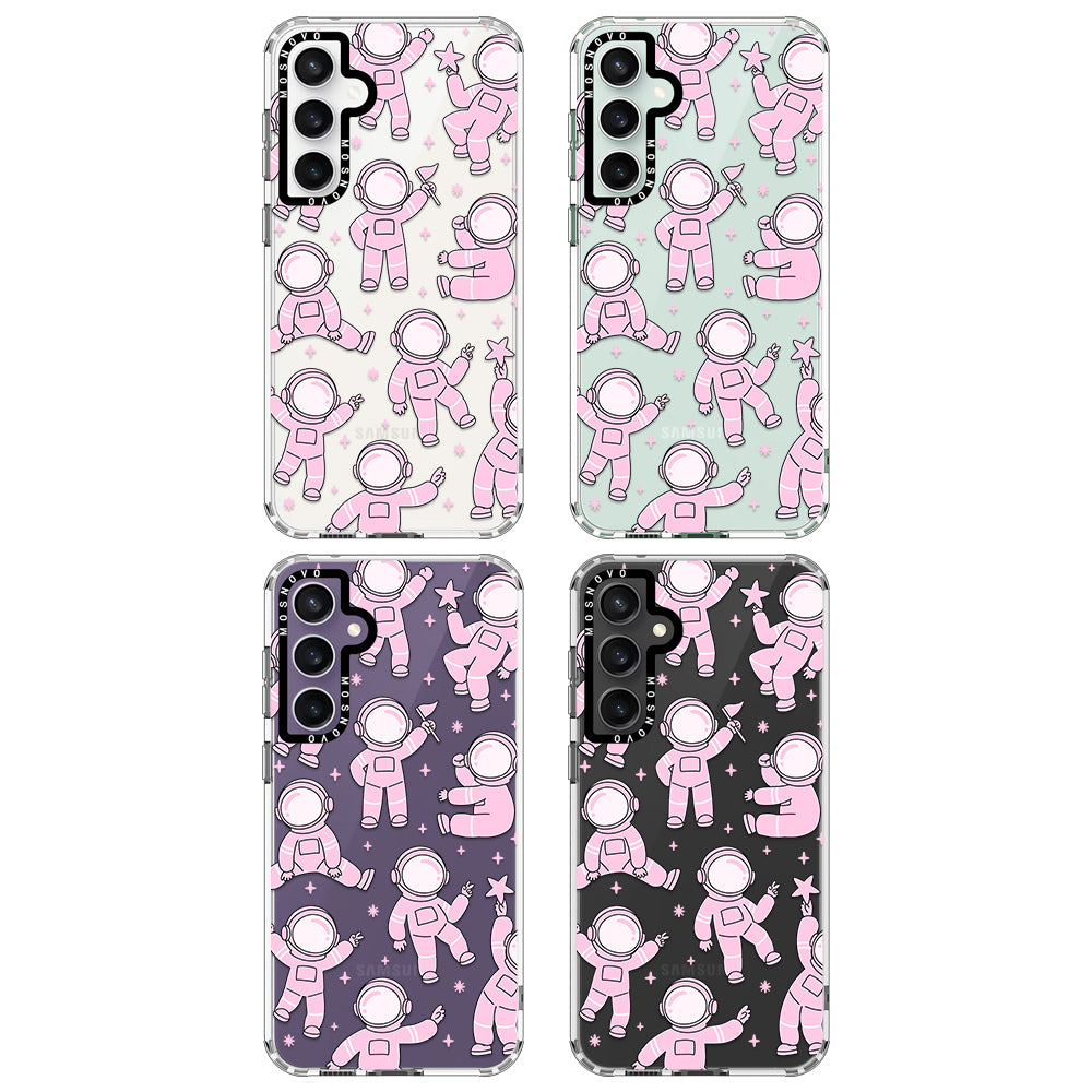 Pink Astronaut Phone Case - Samsung Galaxy S23 FE Case