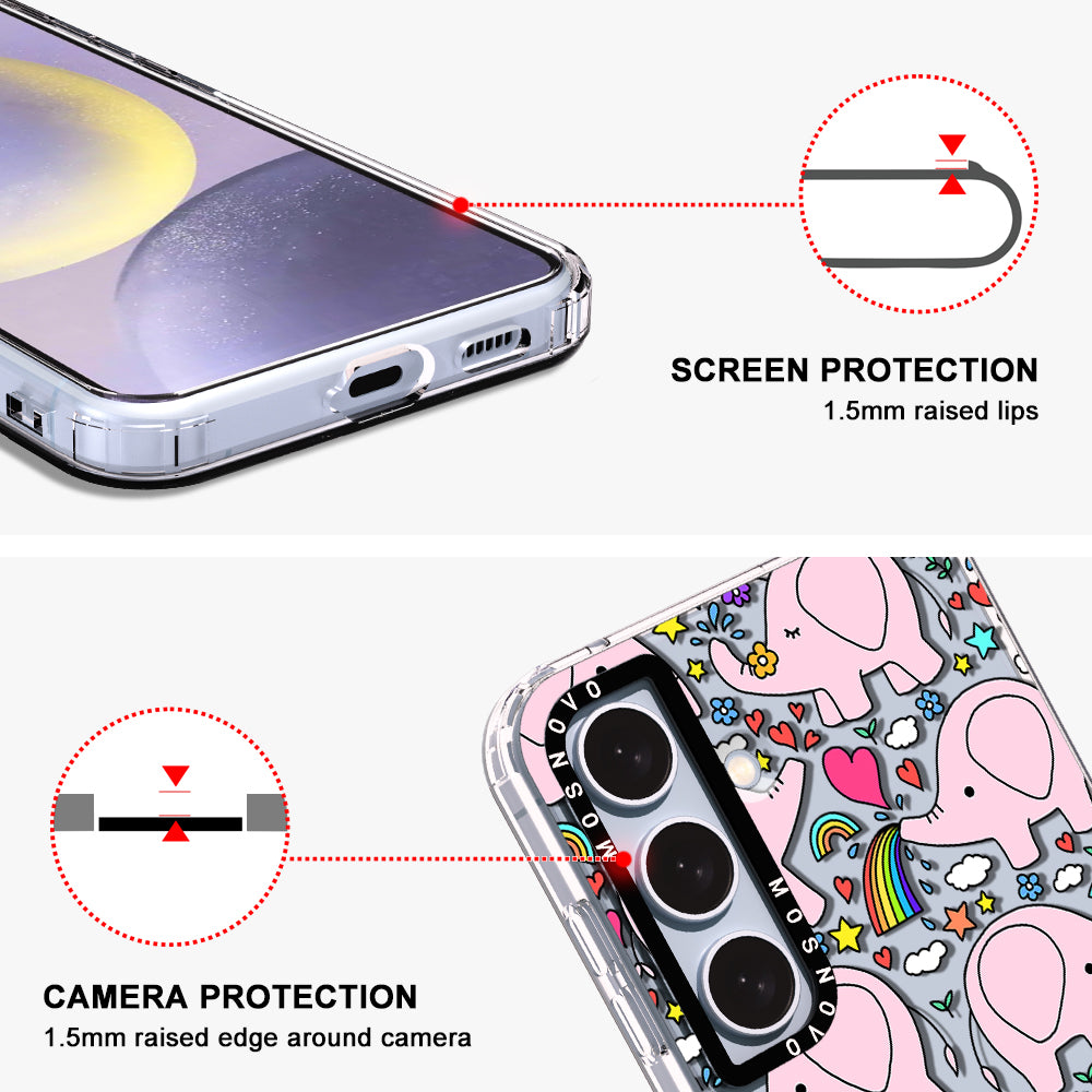 Cute Pink Elephant Phone Case - Samsung Galaxy S24 Case - MOSNOVO