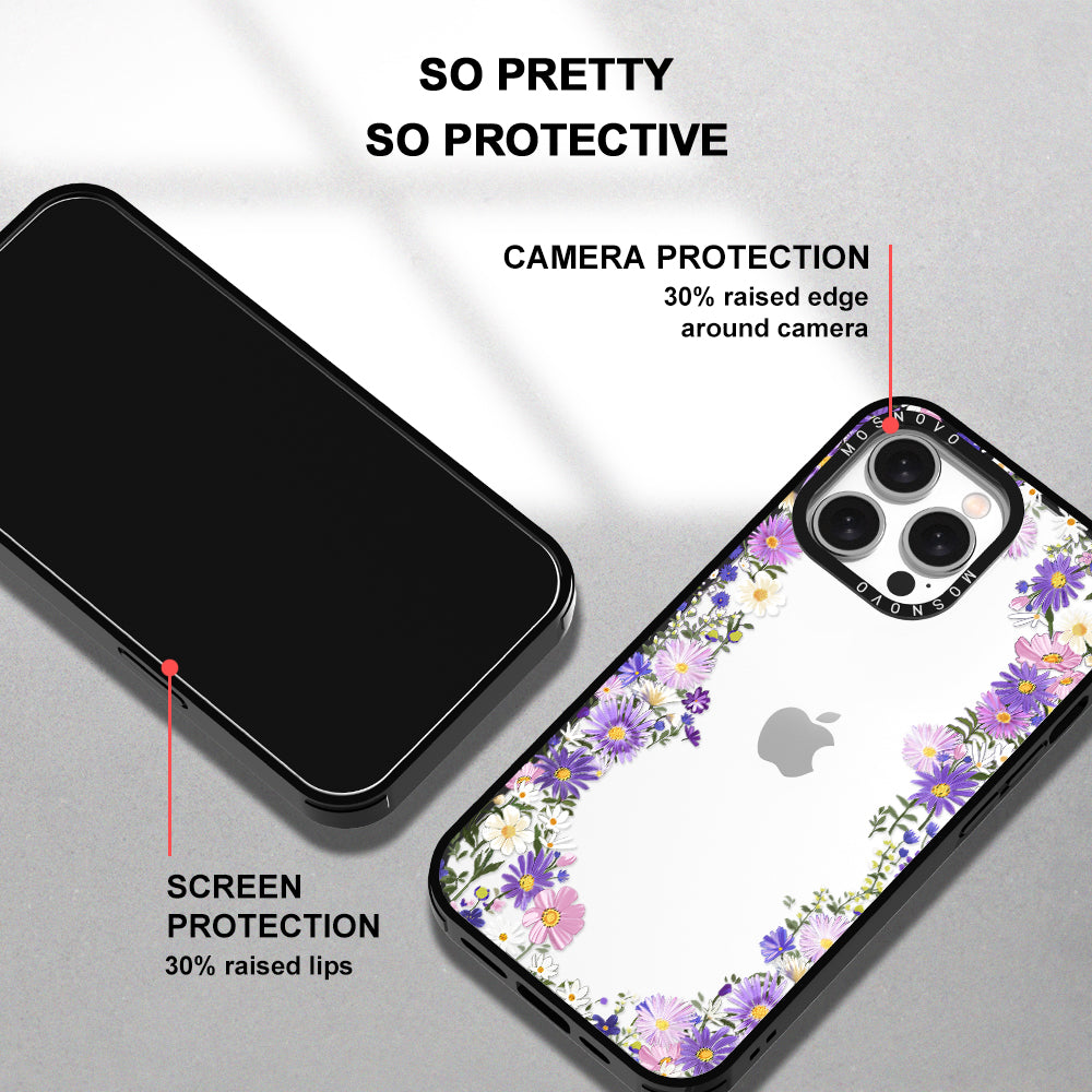 Purple Daisy Garden Phone Case - iPhone 15 Pro Max Case - MOSNOVO