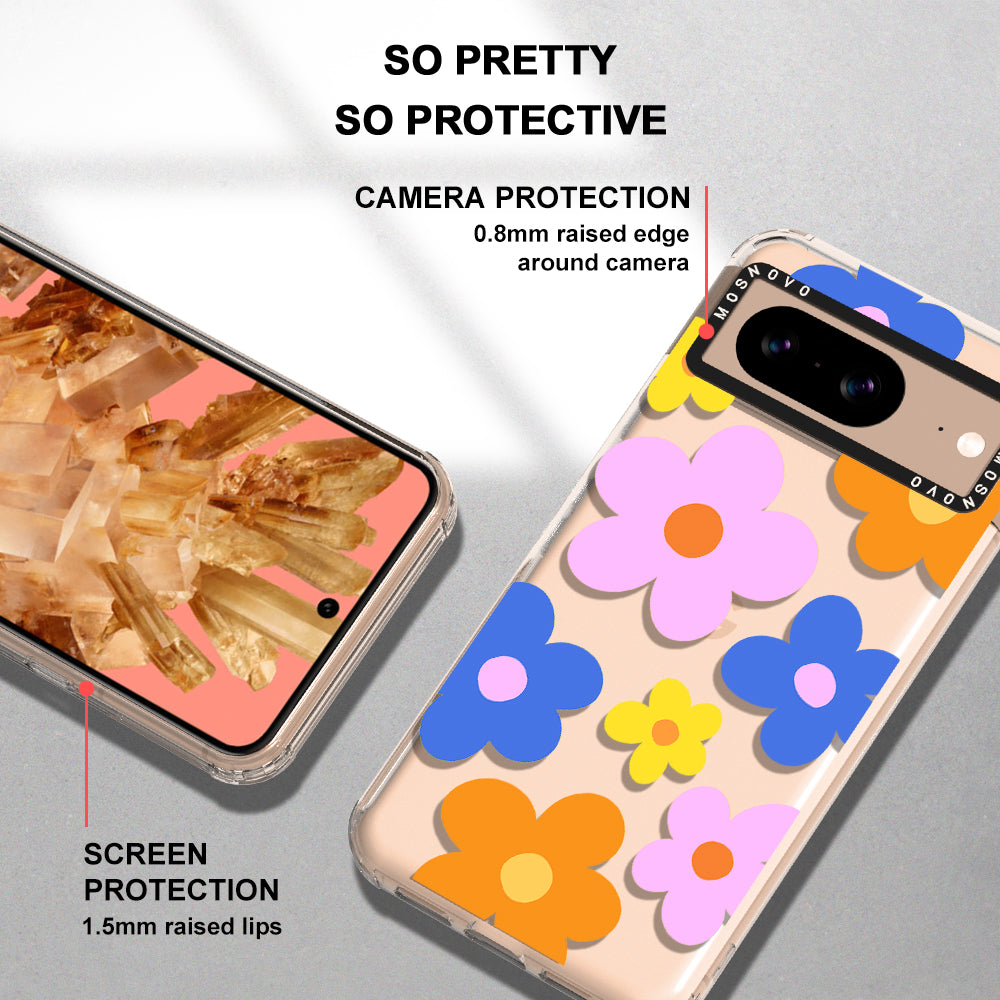 60's Groovy Flower Phone Case - Google Pixel 8 Case - MOSNOVO