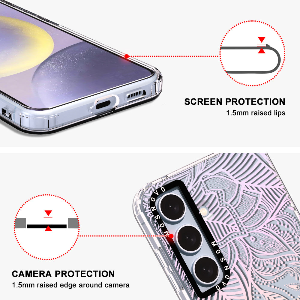 Pastel Rainbow Mandala Phone Case - Samsung Galaxy S24 Plus Case - MOSNOVO