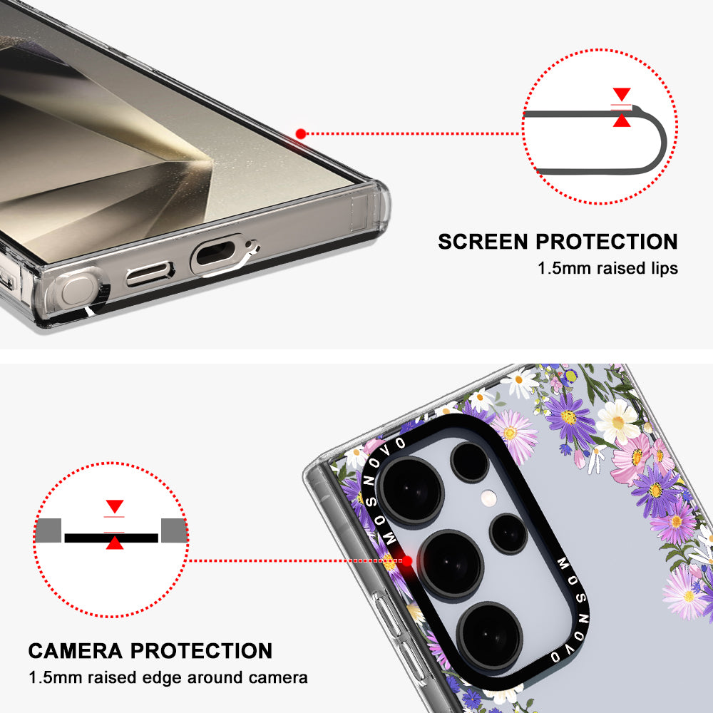 Purple Daisy Garden Phone Case - Samsung Galaxy S24 Ultra Case - MOSNOVO