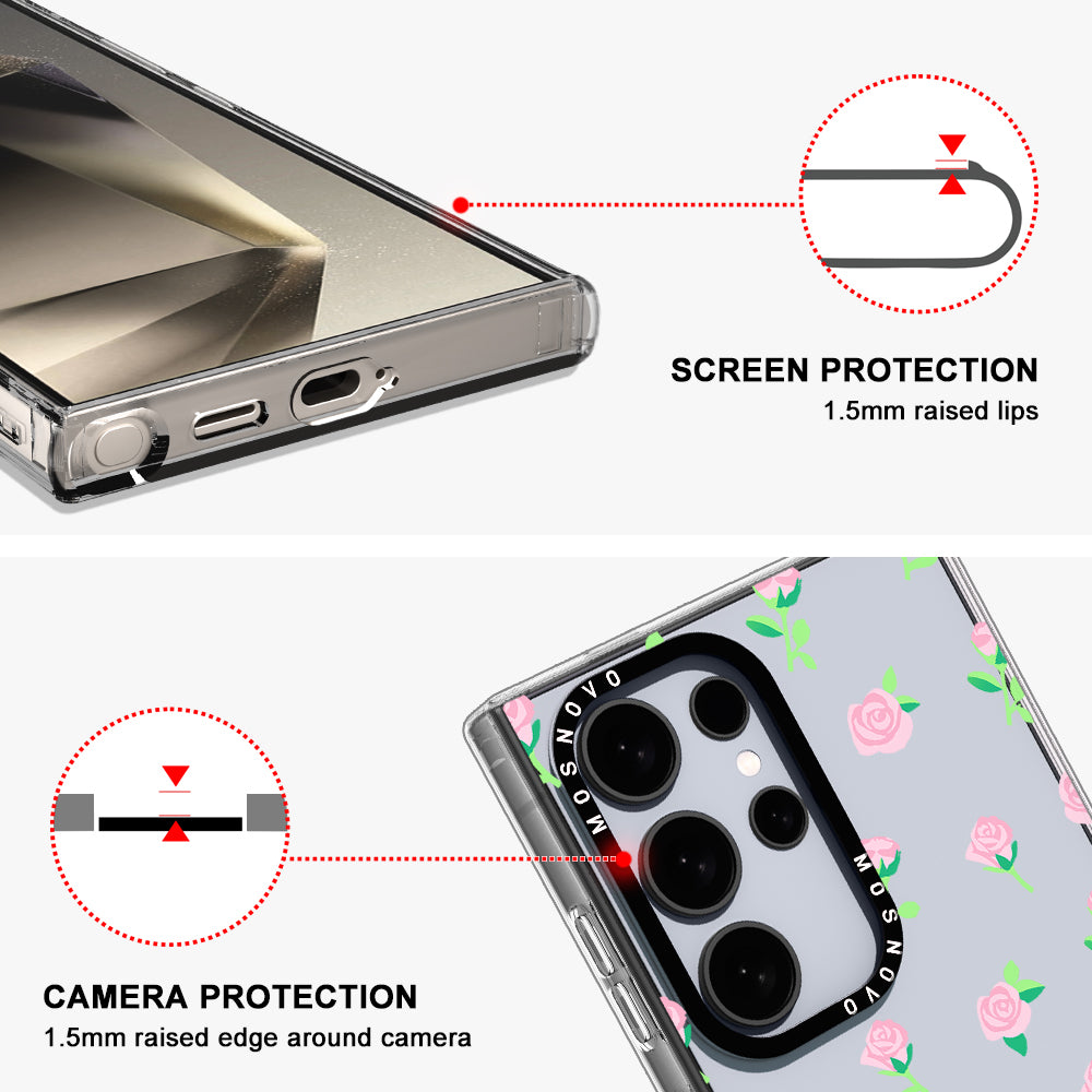 Little Pink Rose Phone Case - Samsung Galaxy S24 Ultra Case - MOSNOVO