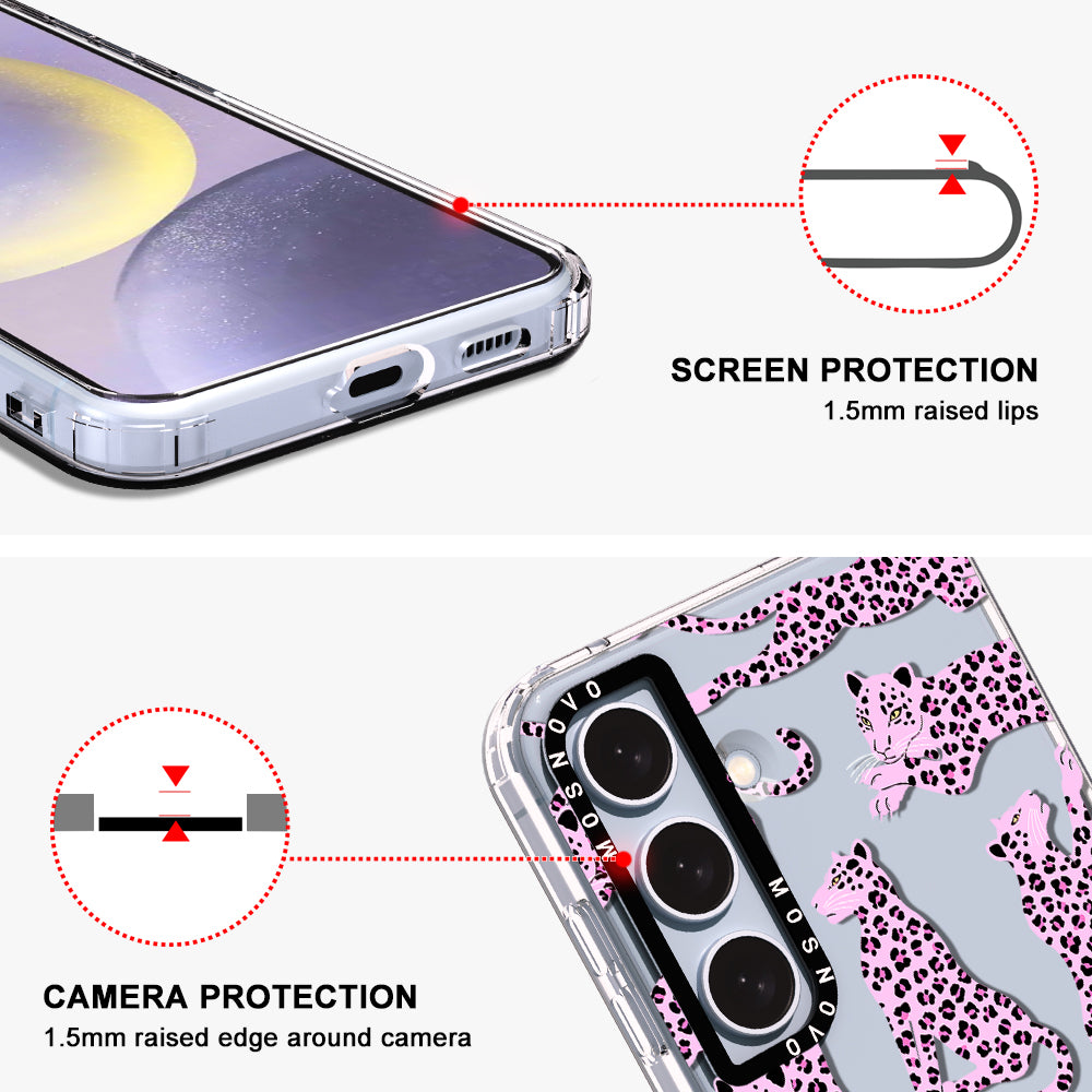 Pink Leopard Phone Case - Samsung Galaxy S24 Plus Case