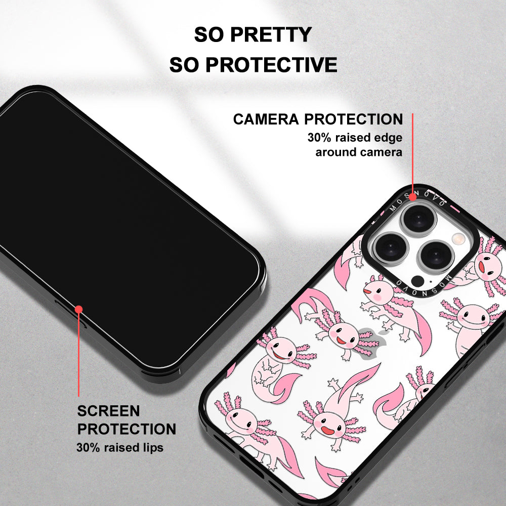 Pink Axolotl Phone Case - iPhone 15 Pro Case - MOSNOVO