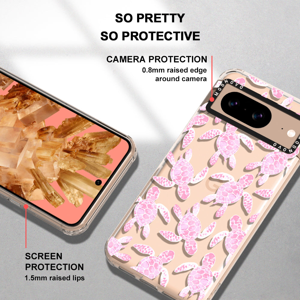 Pink Turtle Phone Case - Google Pixel 8 Case - MOSNOVO
