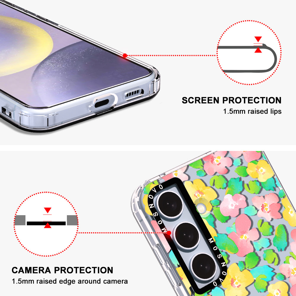 Watercolor Flower Phone Case - Samsung Galaxy S24 Case - MOSNOVO