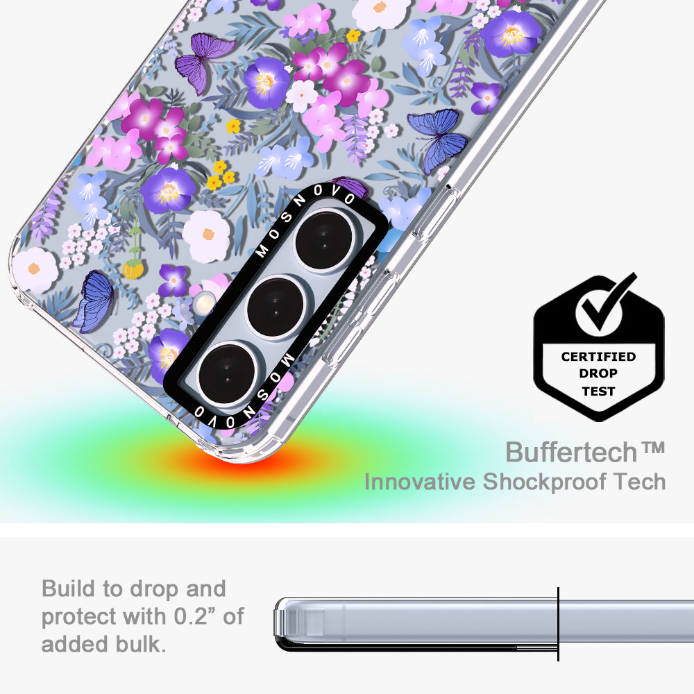 Purple Peri Nemophila Flower Phone Case - Samsung Galaxy S24 Case - MOSNOVO
