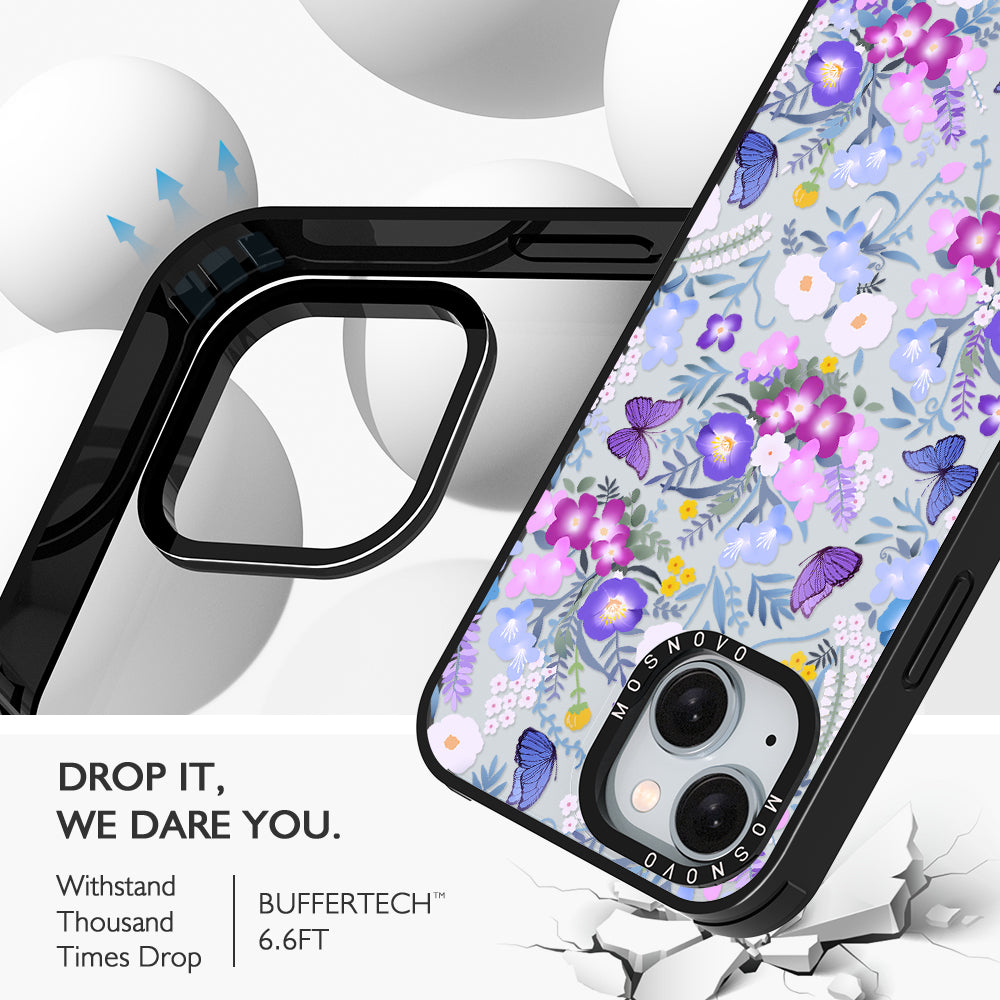 Purple Peri Nemophila Flower Phone Case - iPhone 15 Case - MOSNOVO