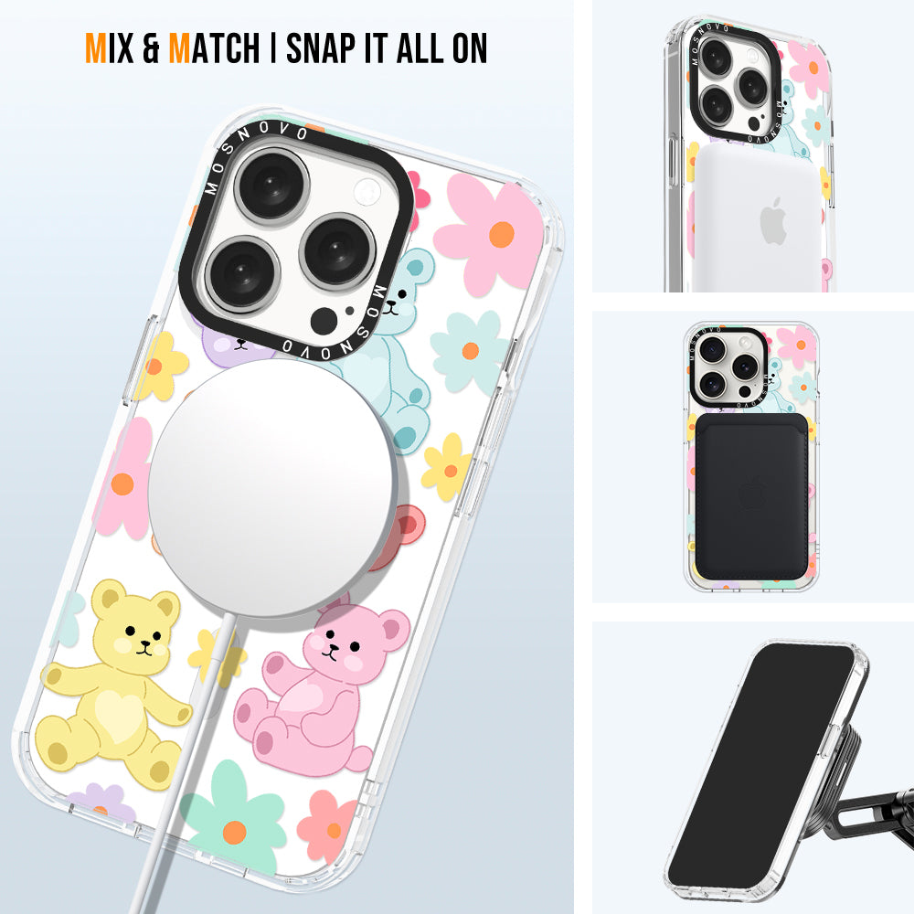 Cute Teddy Bear Phone Case - iPhone 15 Pro Case - MOSNOVO