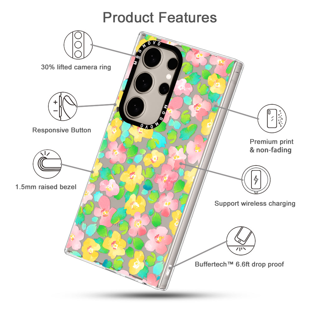 Watercolor Flower Phone Case - Samsung Galaxy S24 Ultra Case - MOSNOVO