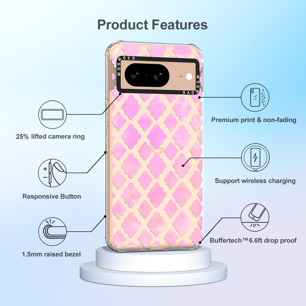 Pink Flower Diamond Phone Case - Google Pixel 8 Case - MOSNOVO